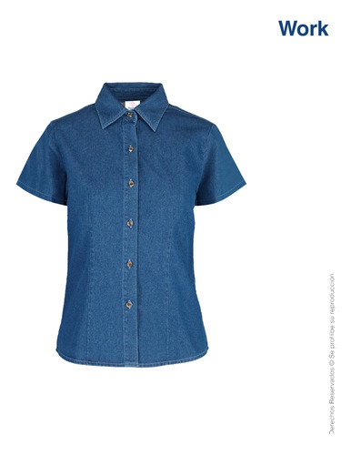 D_629203-MLU113453874900_072026-O.jpg Camisa De Jean Manga Corta Yazbek Dama - Imagen 2