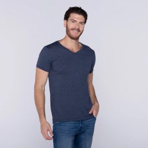 Camiseta Jaspe Caballero Escote En V Yazbek